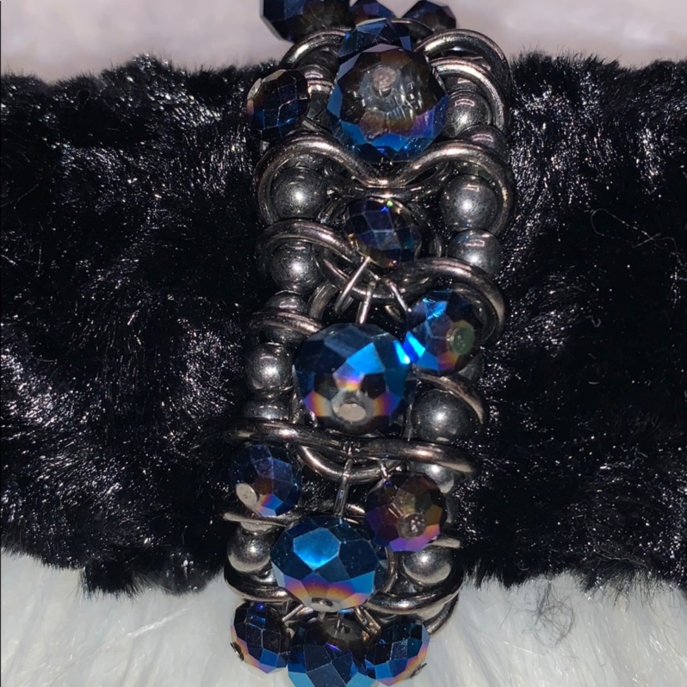 🟣 Metal Beaded Stretch Bracelet